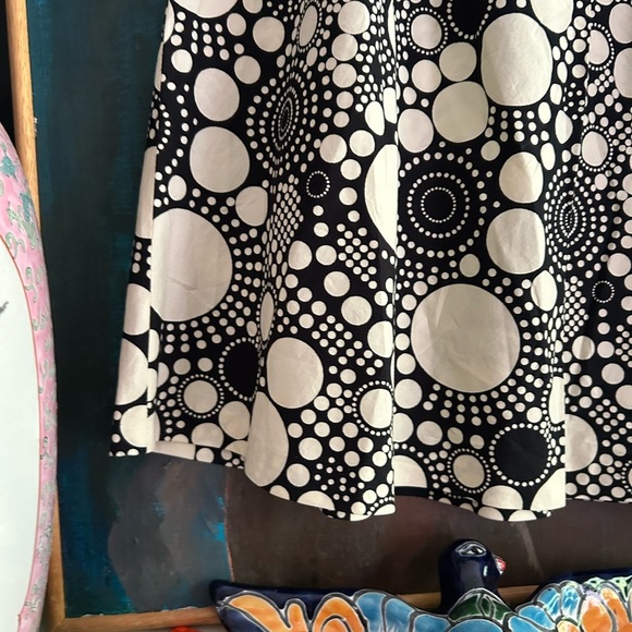 Jacob Y2K Boho Rave Black and White Circle Skater Skirt 5/6 - Picture 7 of 16